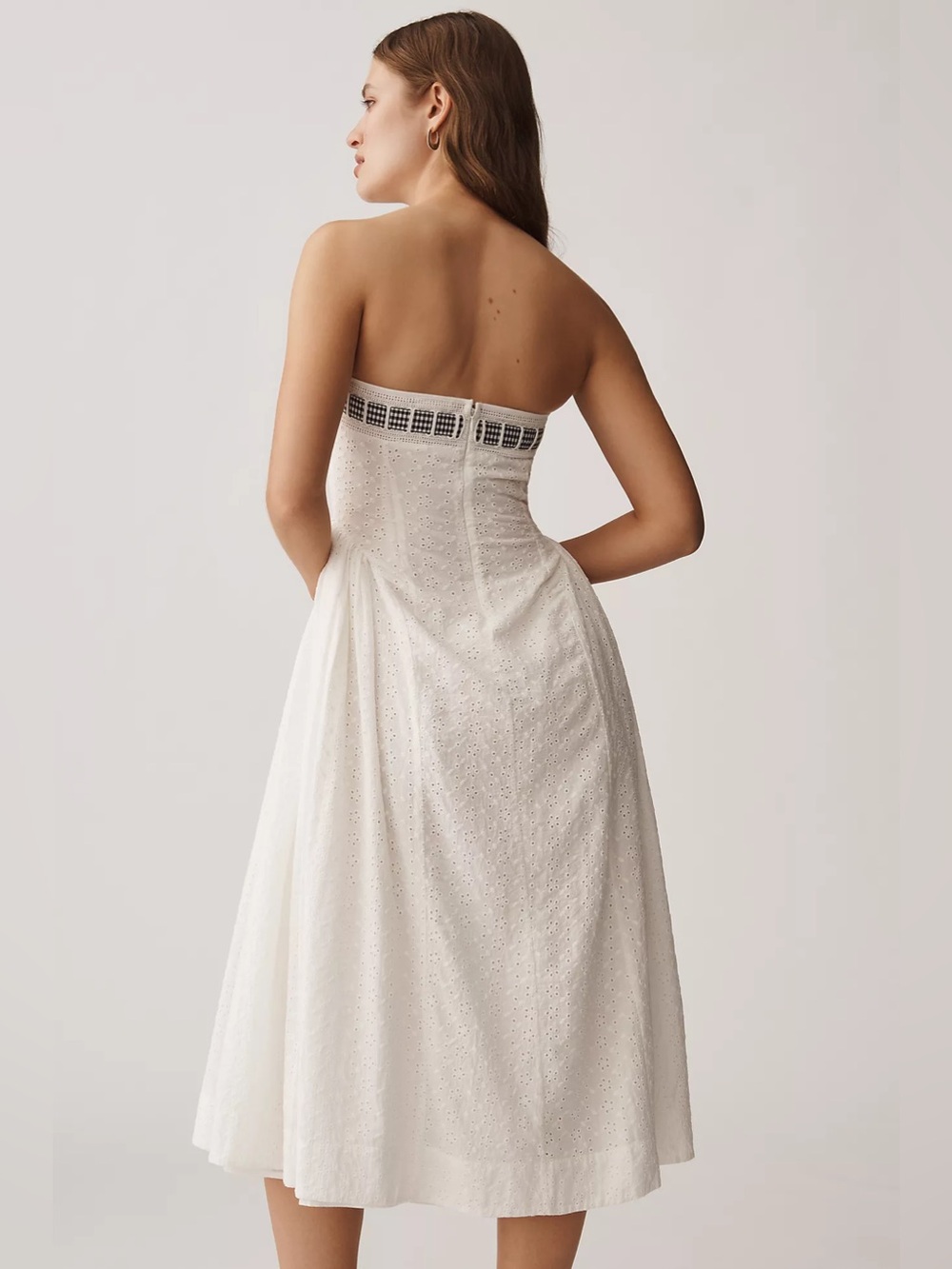 FOR LOVE & LEMONS ROSIE STRAPLESS BOW MIDI DRESS (NWOT) - Picture 3 of 7